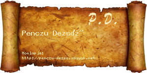 Penczu Dezső névjegykártya
